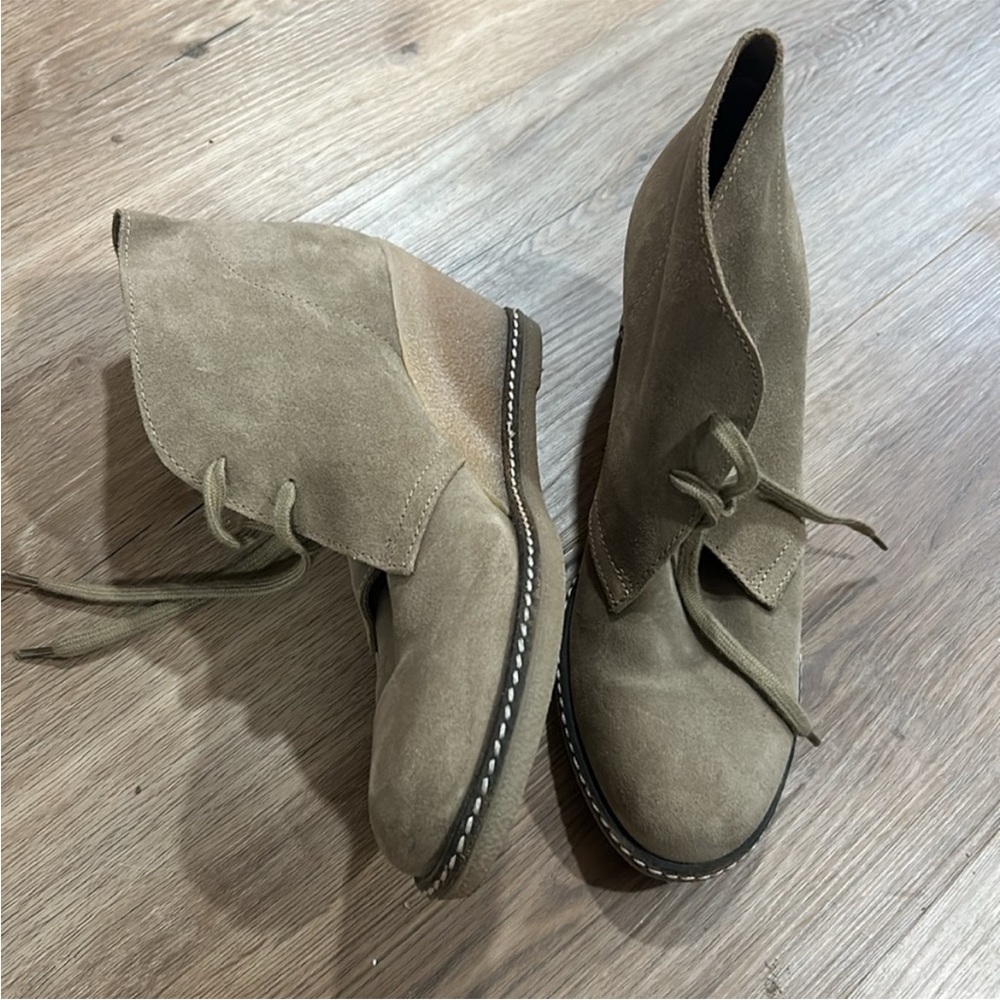 J. Crew “McAlister” Brown Taupe Suede Wedge Booties